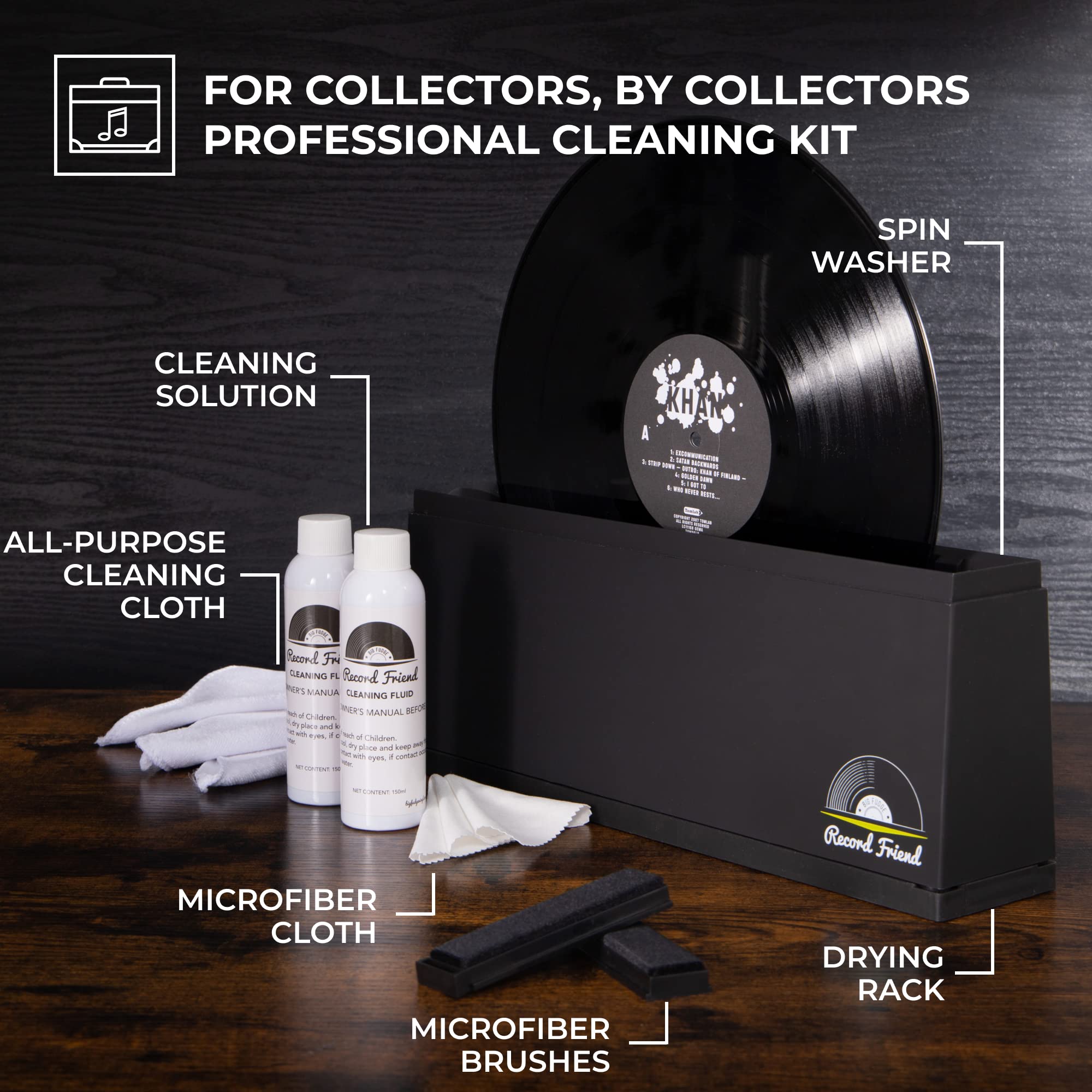 Amazon.com: Big Fudge Vinyl Record Cleaning Kit for Vinyl Records